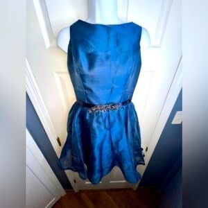 Noir by Lazaro Womens 8 Blue Oragnza Homecoming Cocktail Dress M # 3179 Flaw